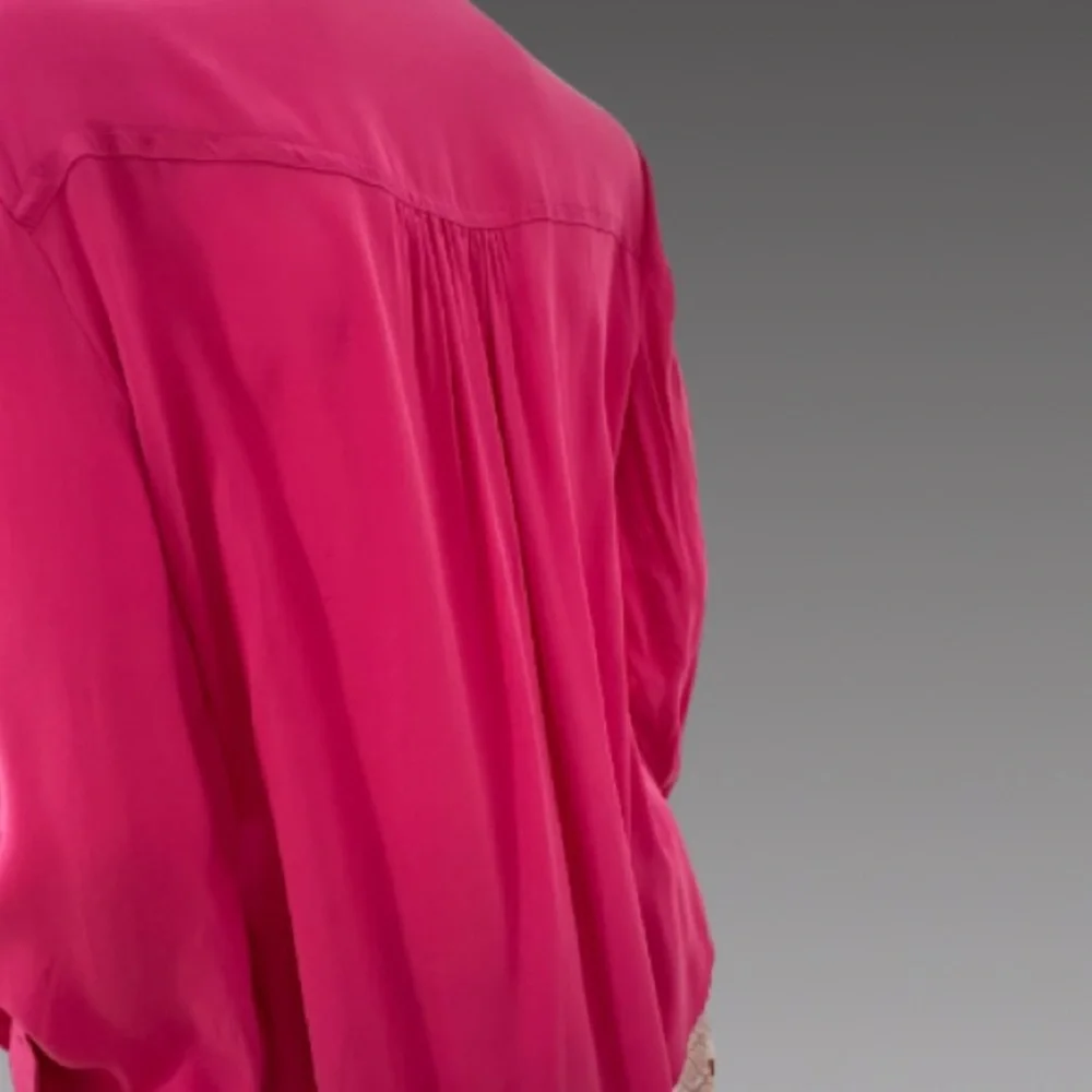 Cache Fuchsia Button-Up Silk Blouse - Picture 5 of 7